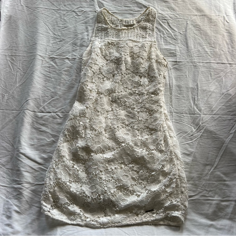 Abercrombie & Fitch Lace Mini Dress - Cream